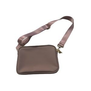 Pink/Taupe Vegan Leather Belt Bag